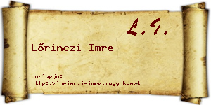 Lőrinczi Imre névjegykártya